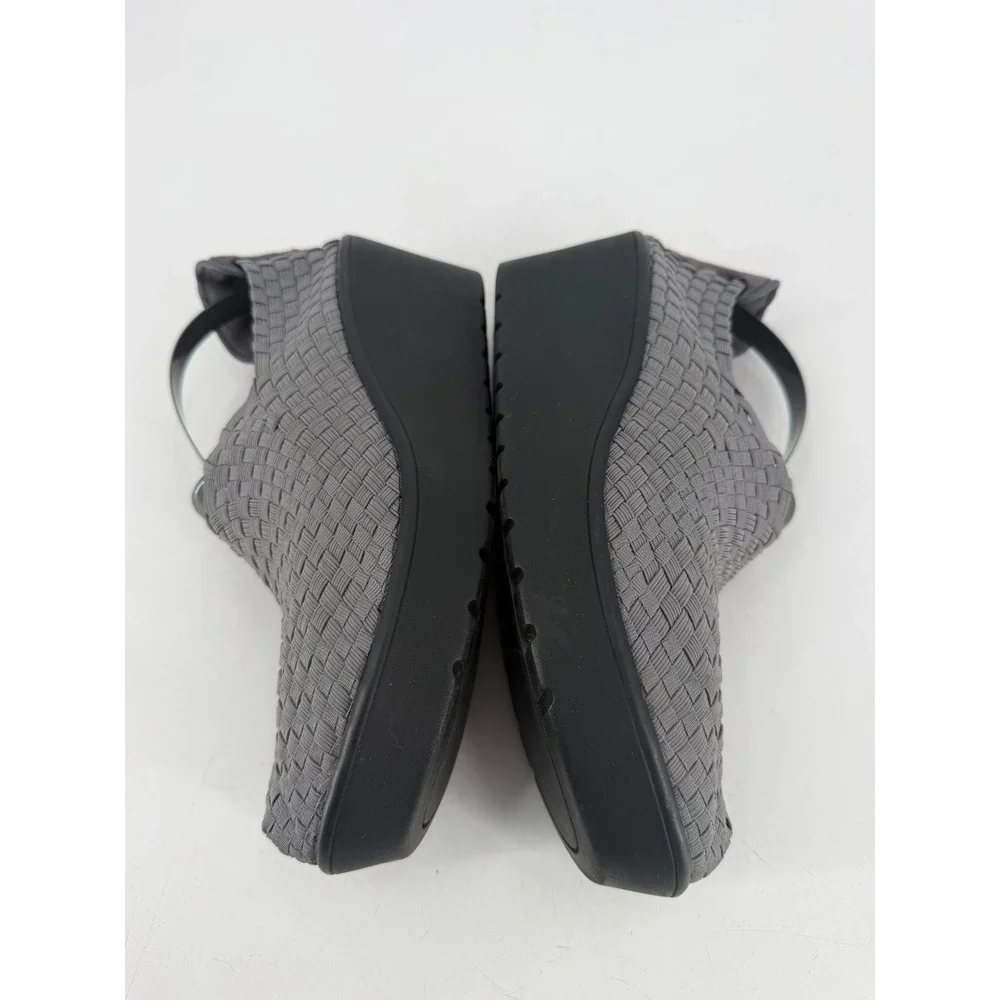 Bernie Mev Betsi Wedge Shoes Womens 10 Grey Woven‎ Elastic Comfort Athleisure